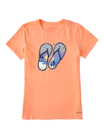 Life is Good Women's Crusher-LITE Flip Flops Tropical Sunset Tee