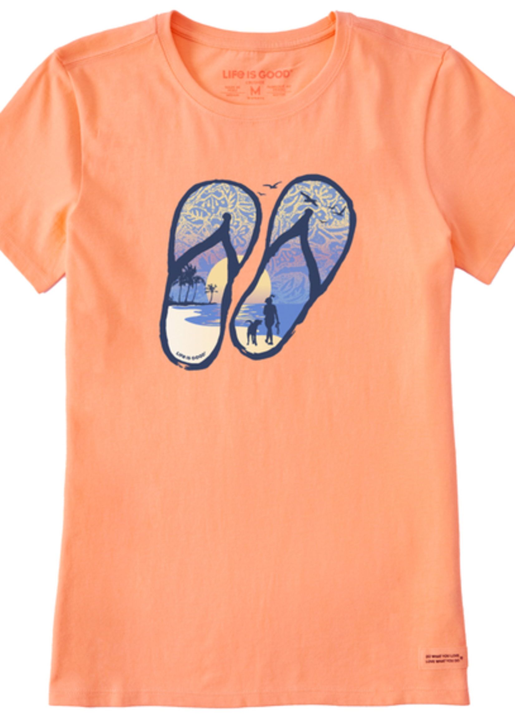 Life is Good Women's Crusher-LITE Flip Flops Tropical Sunset Tee