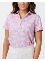 Waggle Women's  Electric Leopard Polo