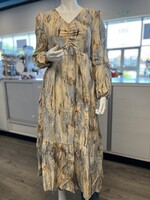 Hayden Hayden L/S V-Neck Smocked Dress