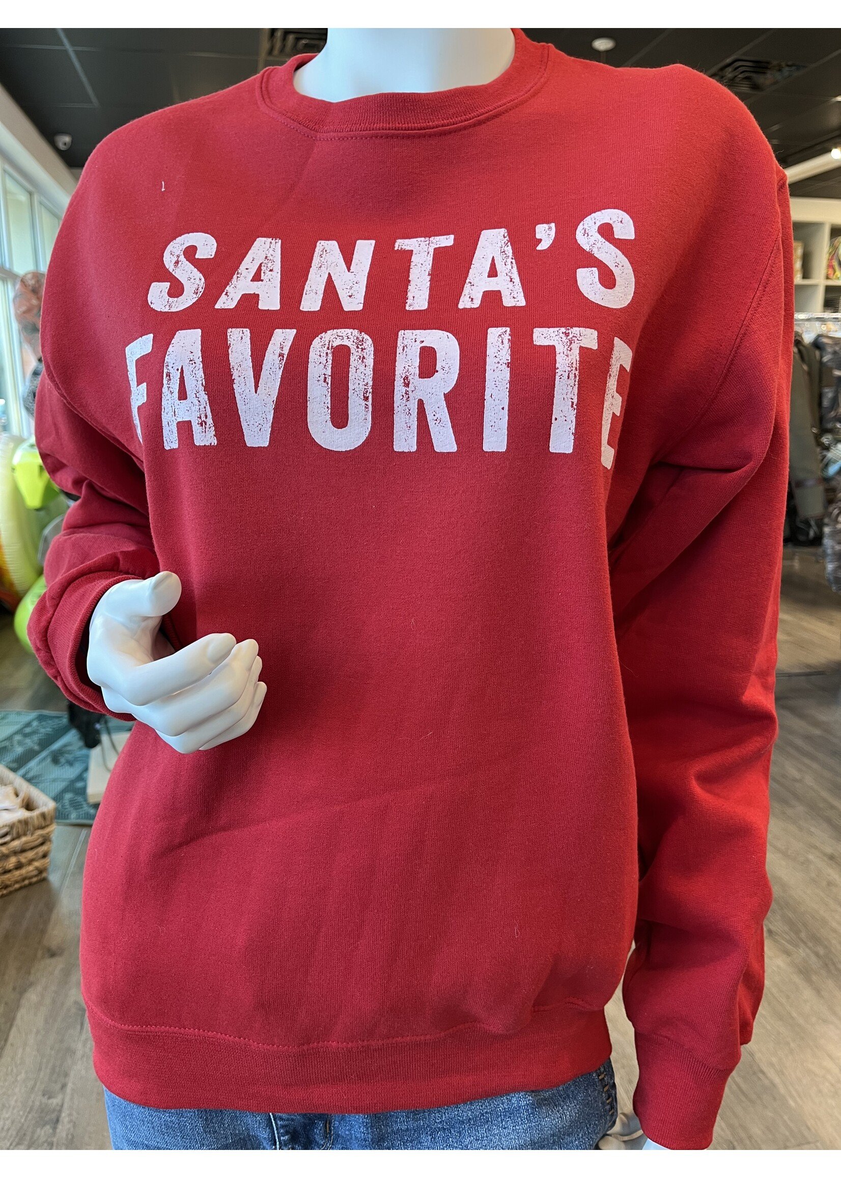 Southern Fried Design Sweater Santa's Favorite Red