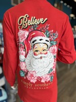 Simply Southern Floral Santa L/S Tee