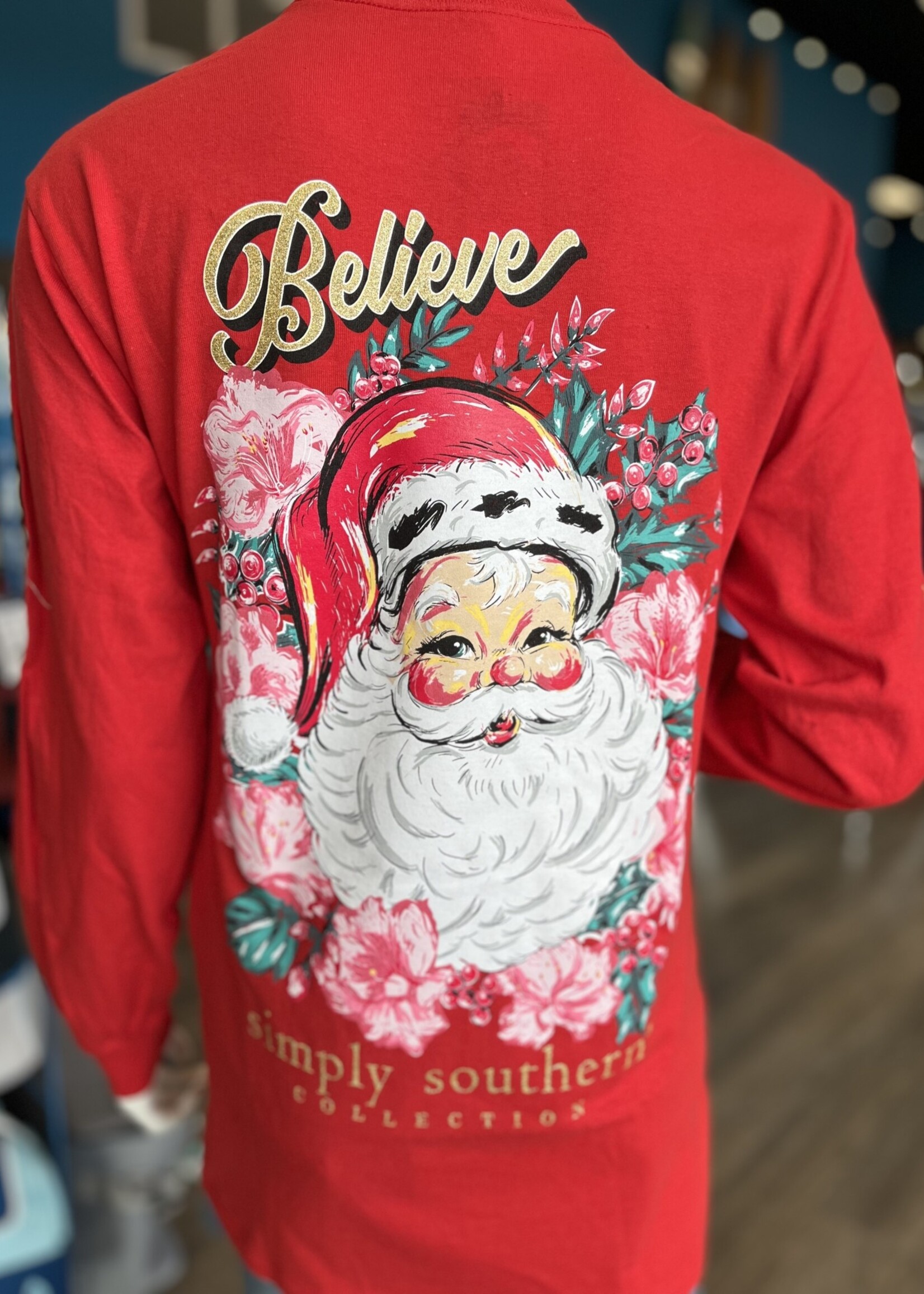Simply Southern Floral Santa L/S Tee