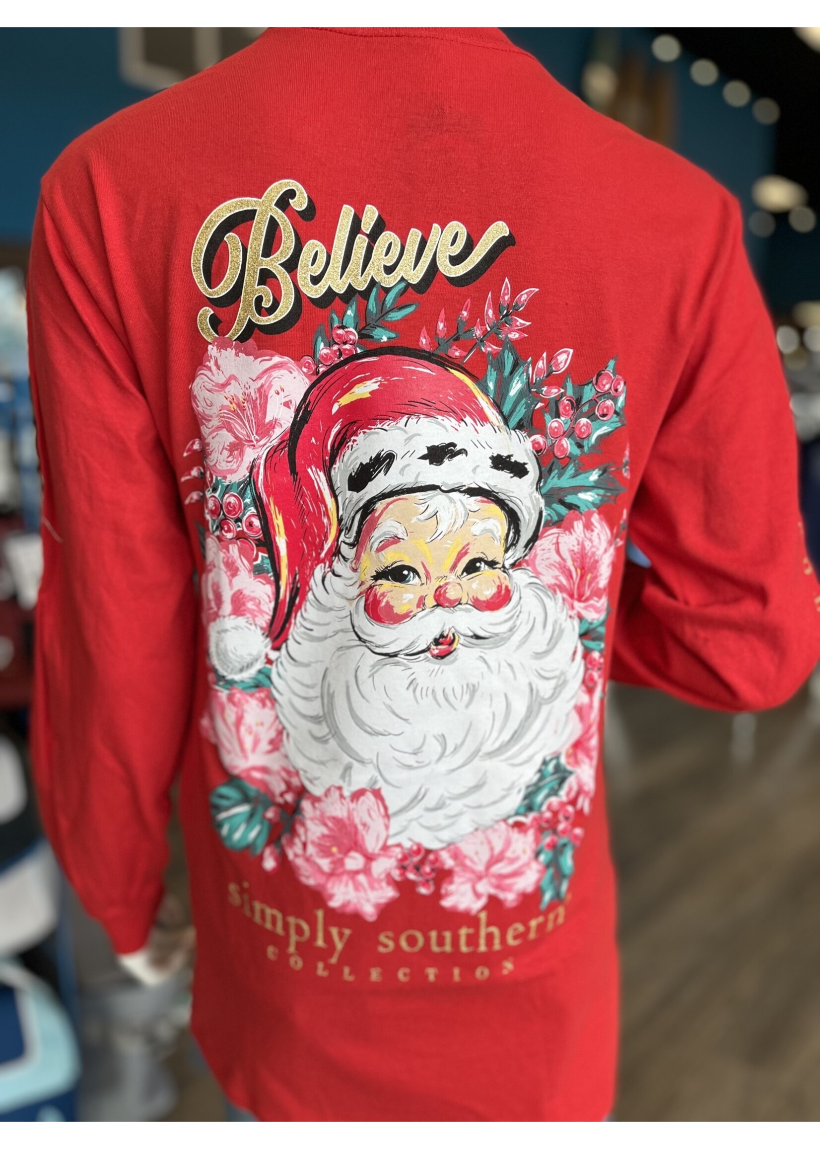 Simply Southern Floral Santa L/S Tee