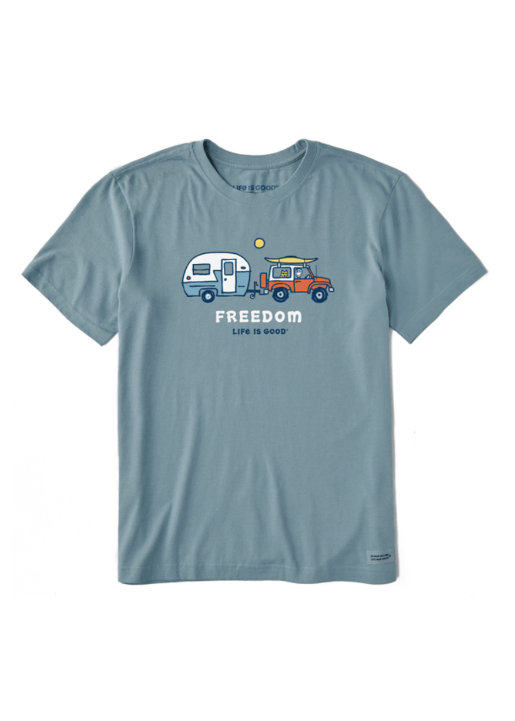Life is Good Men's Crusher-Lite Tee Jake And Rocket Freedom