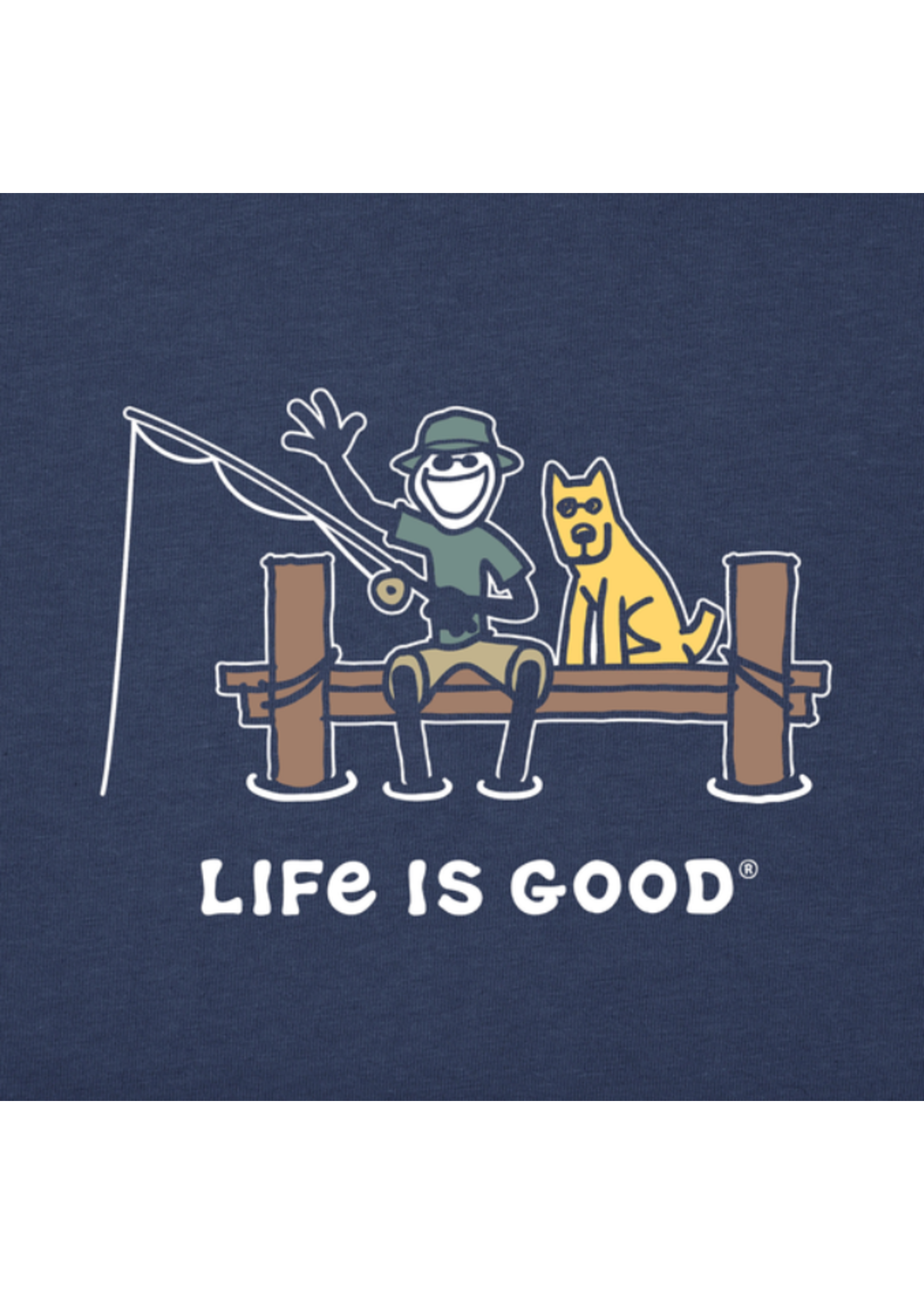 Life is Good Men's Crusher-Lite Tee Jake and Rocket Dock