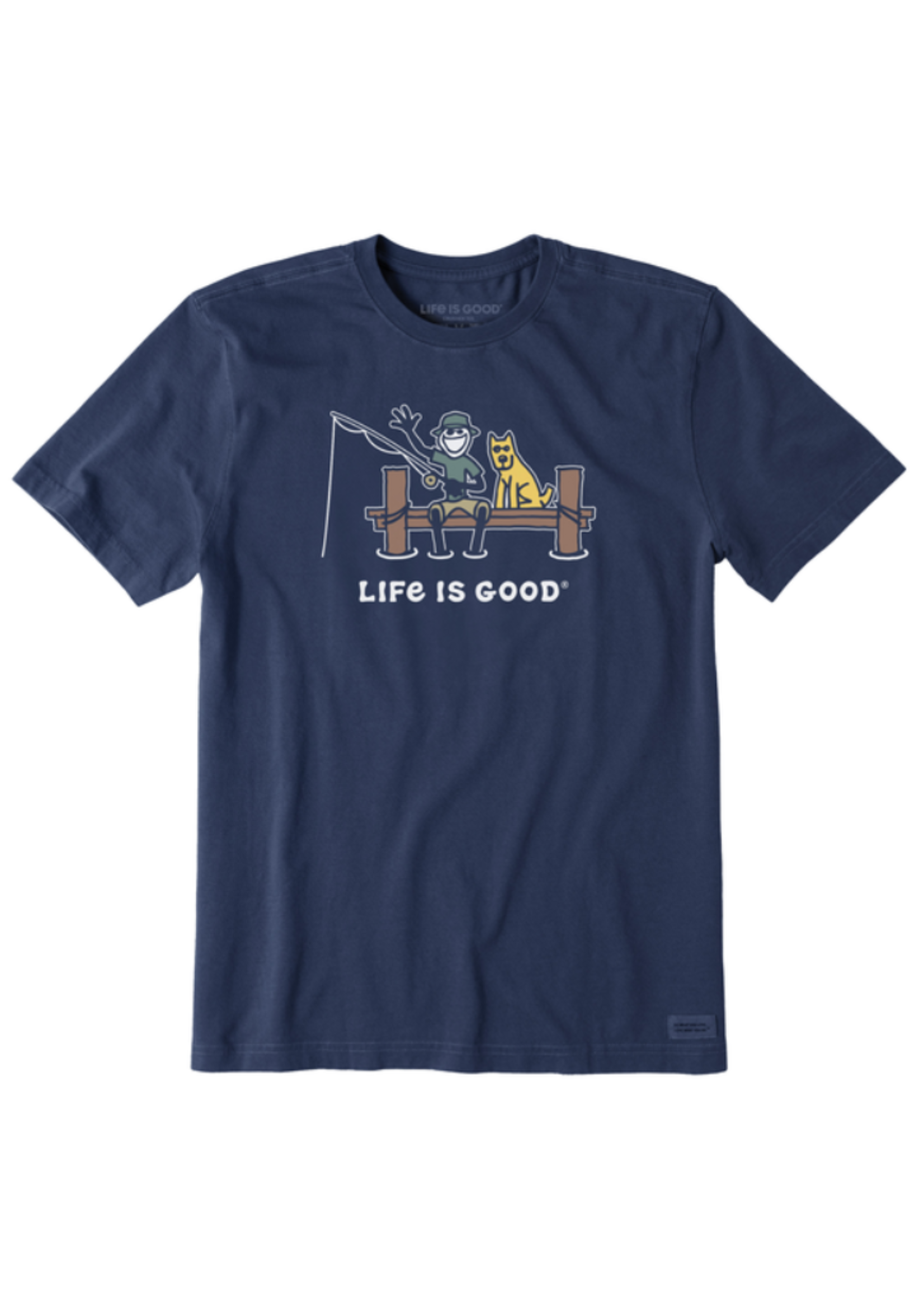 Life is Good Men's Crusher-Lite Tee Jake and Rocket Dock