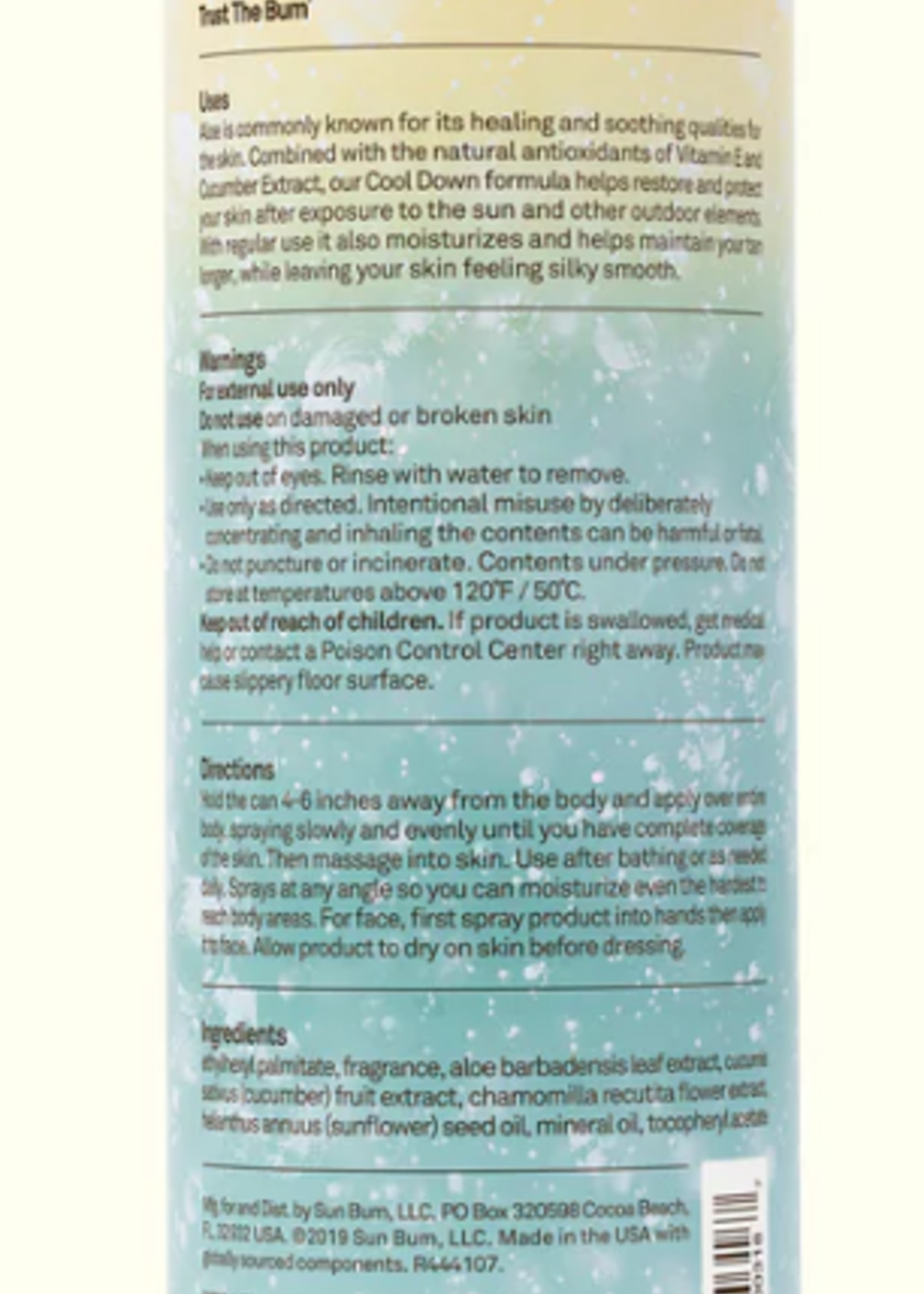 SUN BUM After Sun Cool Down Spray 6OZ