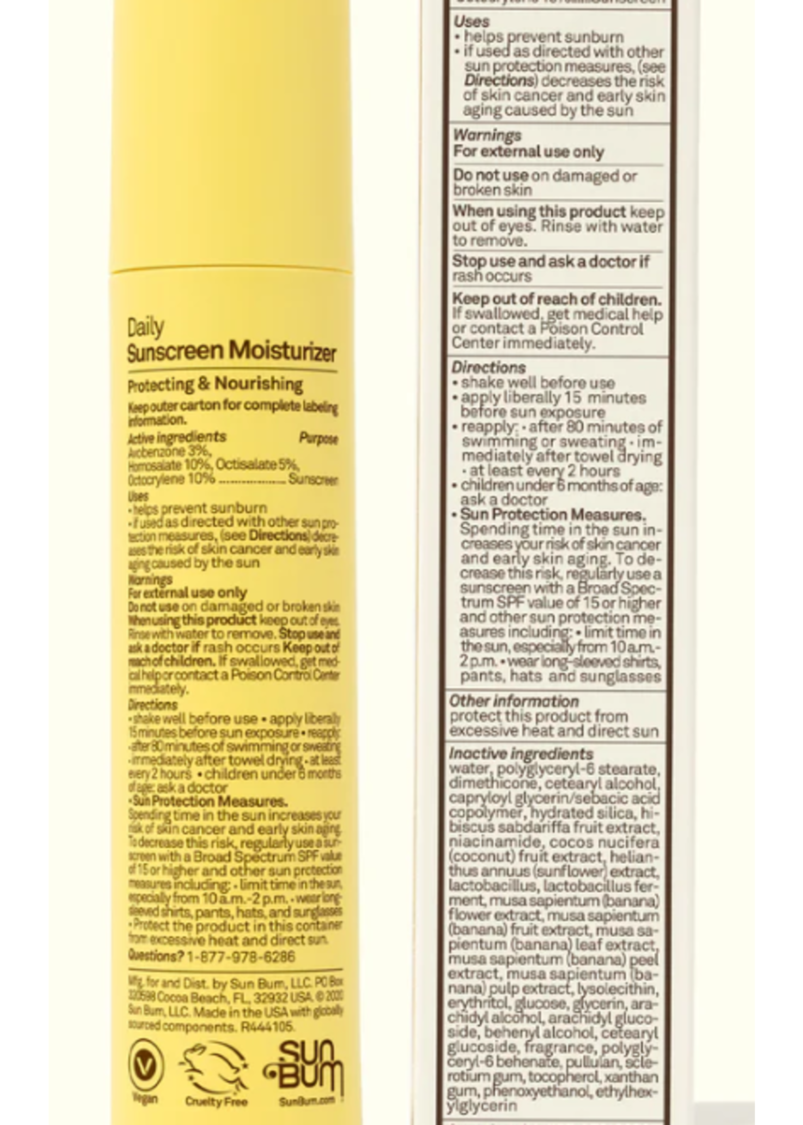 SUN BUM Daily Sunscreen Moisturizer SPF 30 1.7OZ