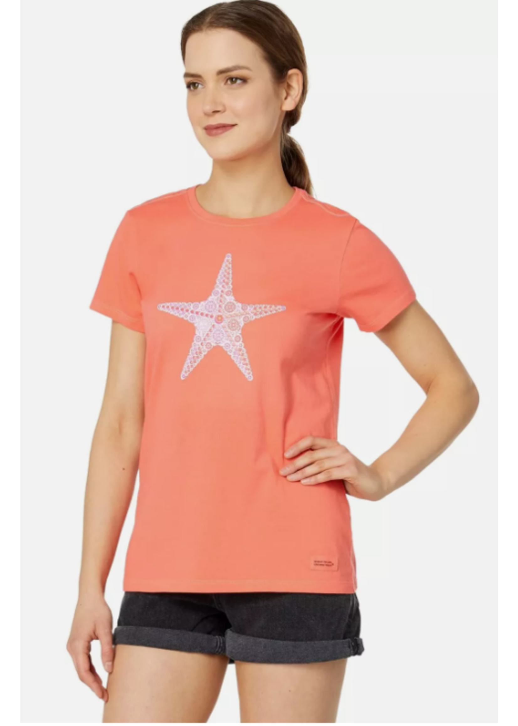 Life is Good Women's Crusher Tee Primal Starfish