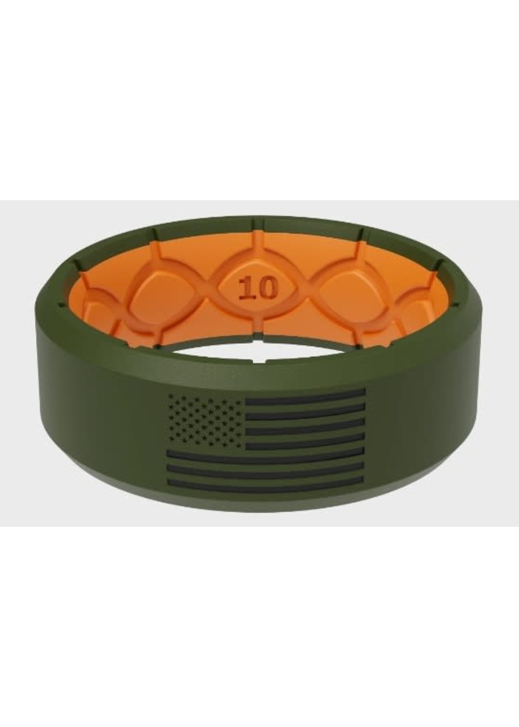 Groove Life Edge Ring American Black Flag - Orange/Green