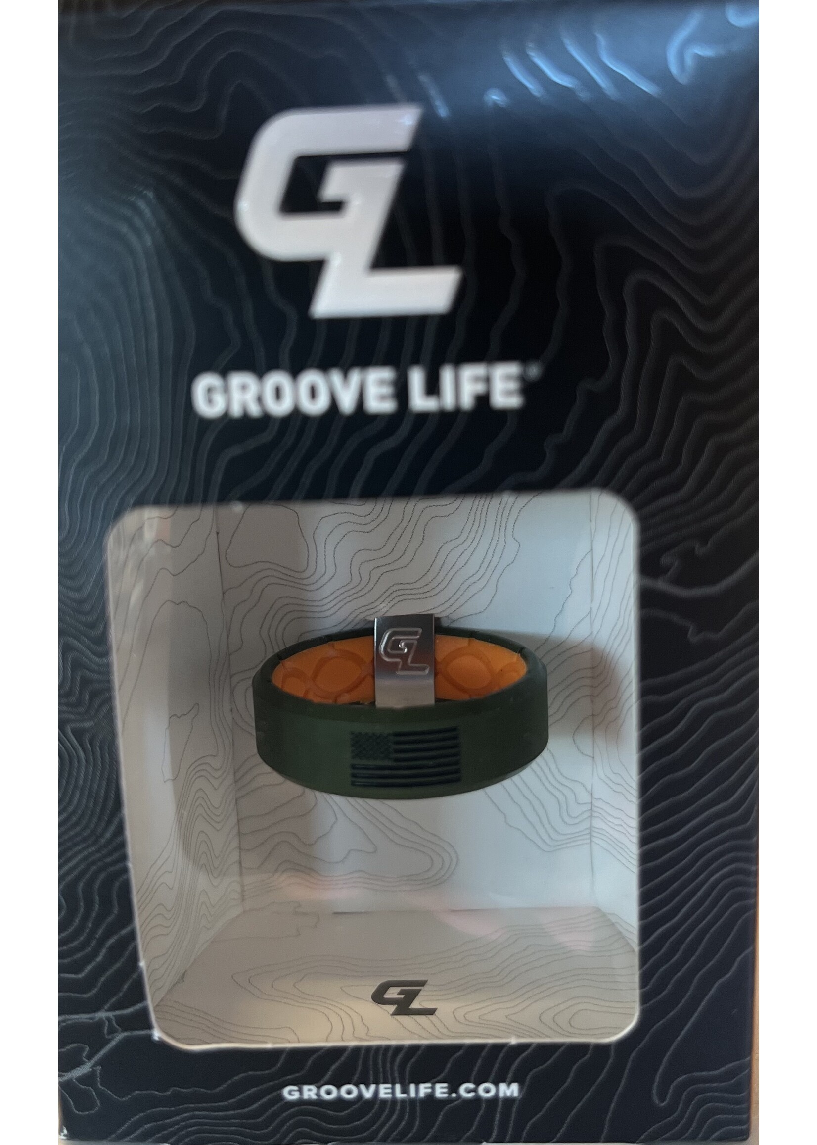 Groove Life Edge Ring American Black Flag - Orange/Green