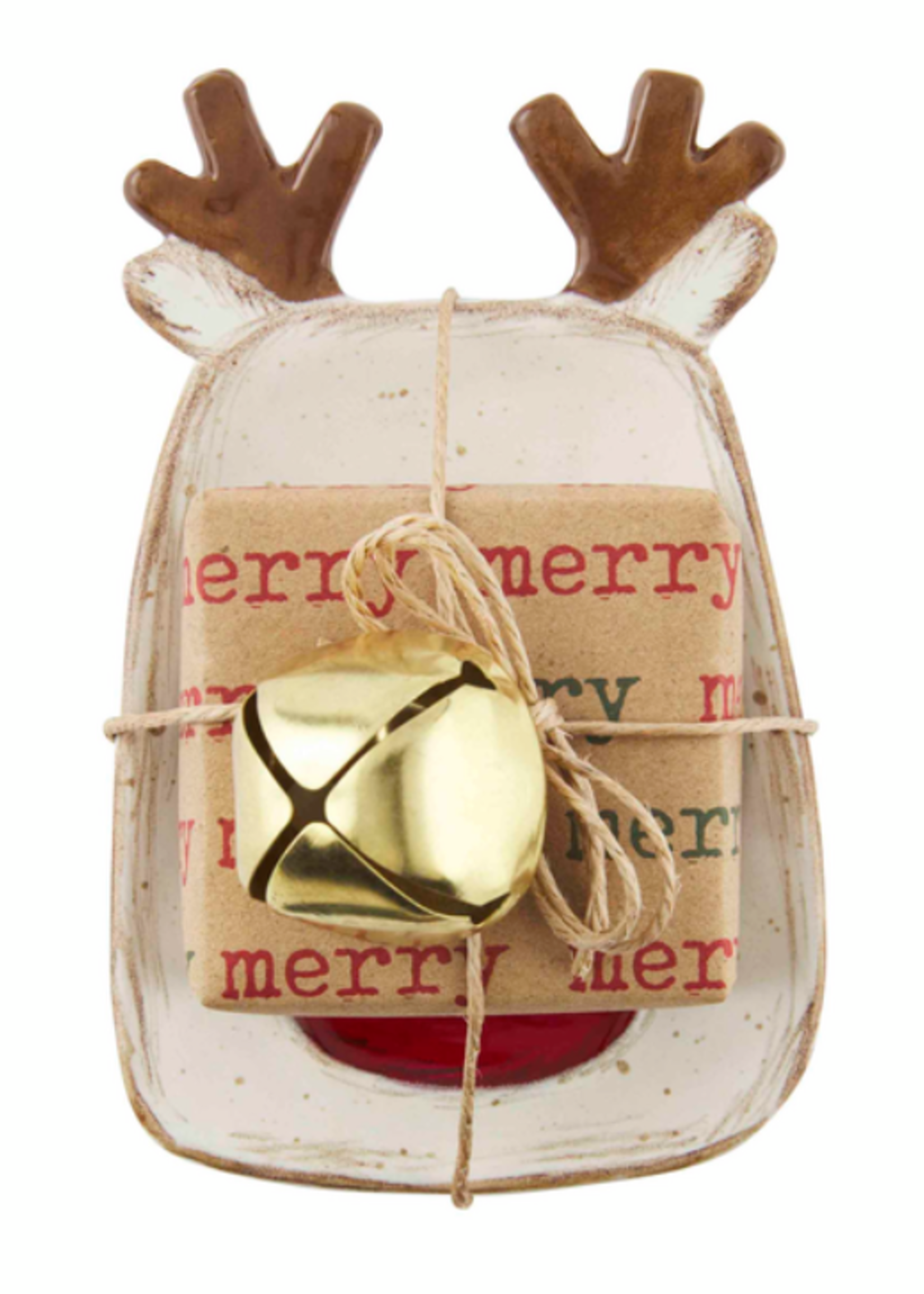 Mud Pie Farmhouse Christmas Jingle Bell Soap Dish set