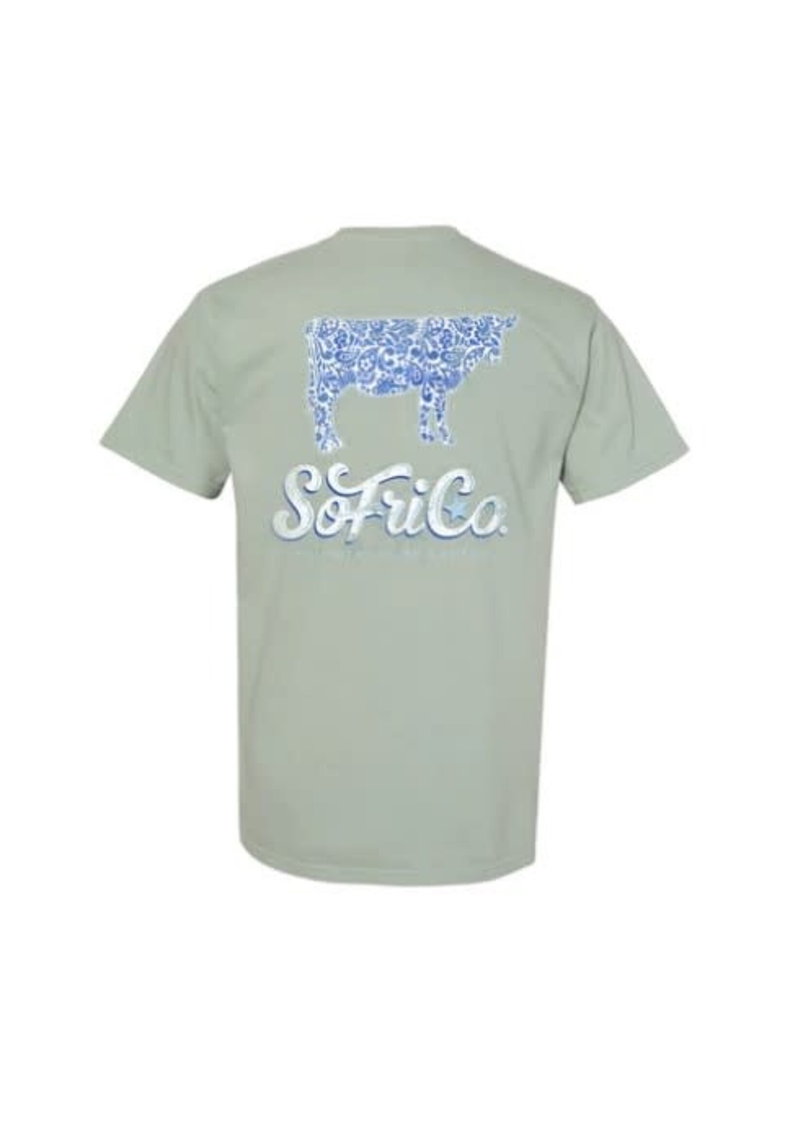 Southern Fried Cotton Paisley Cow Tee