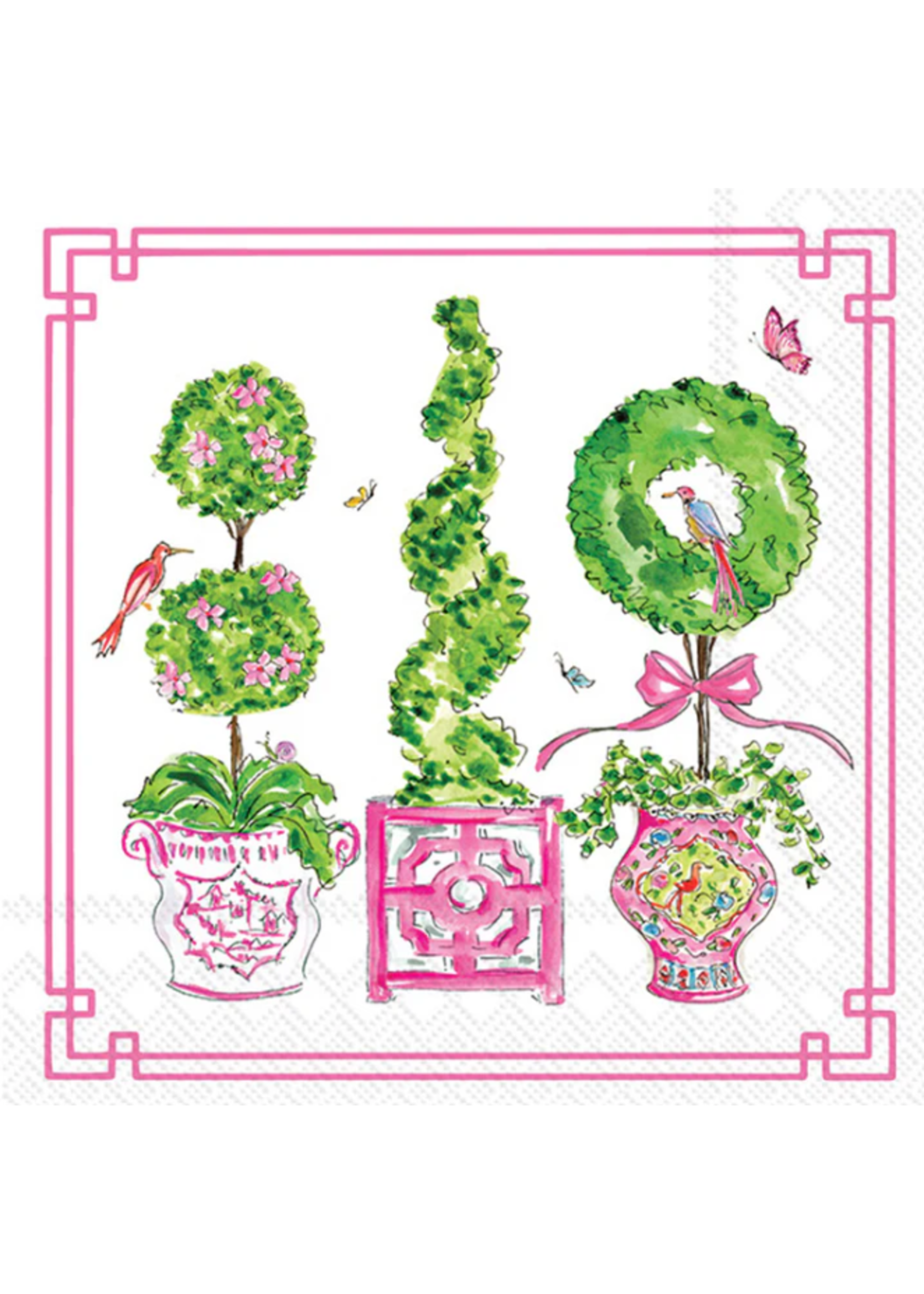 Boston International Pink Topiaries Napkins