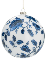 Burton + Burton Blue and White Floral Ornament