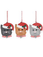 Burton + Burton Cat Wearing Santa Hat Ornament