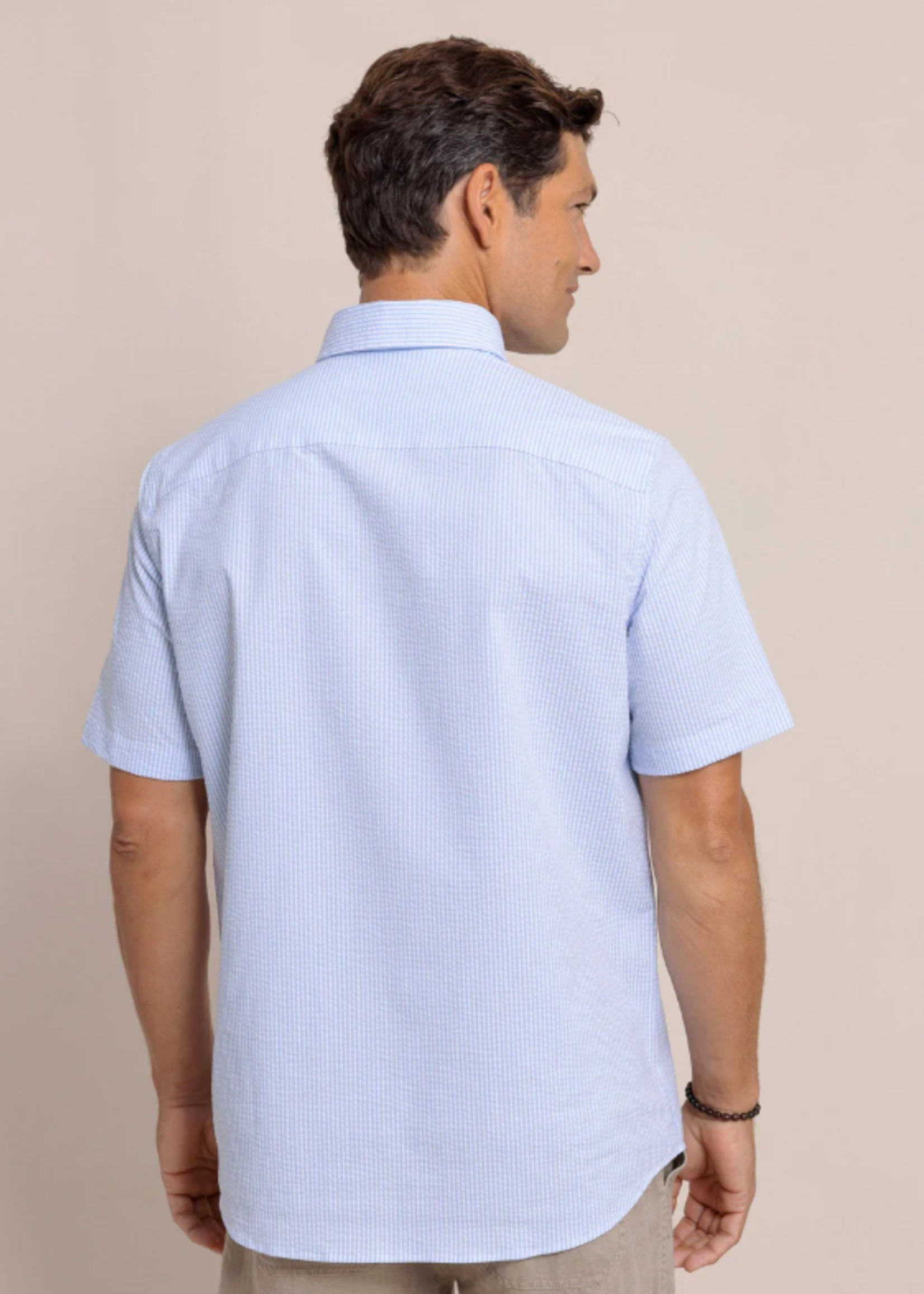 Southern Tide Folly Field Stripe Seersucker s/s Sportshirt