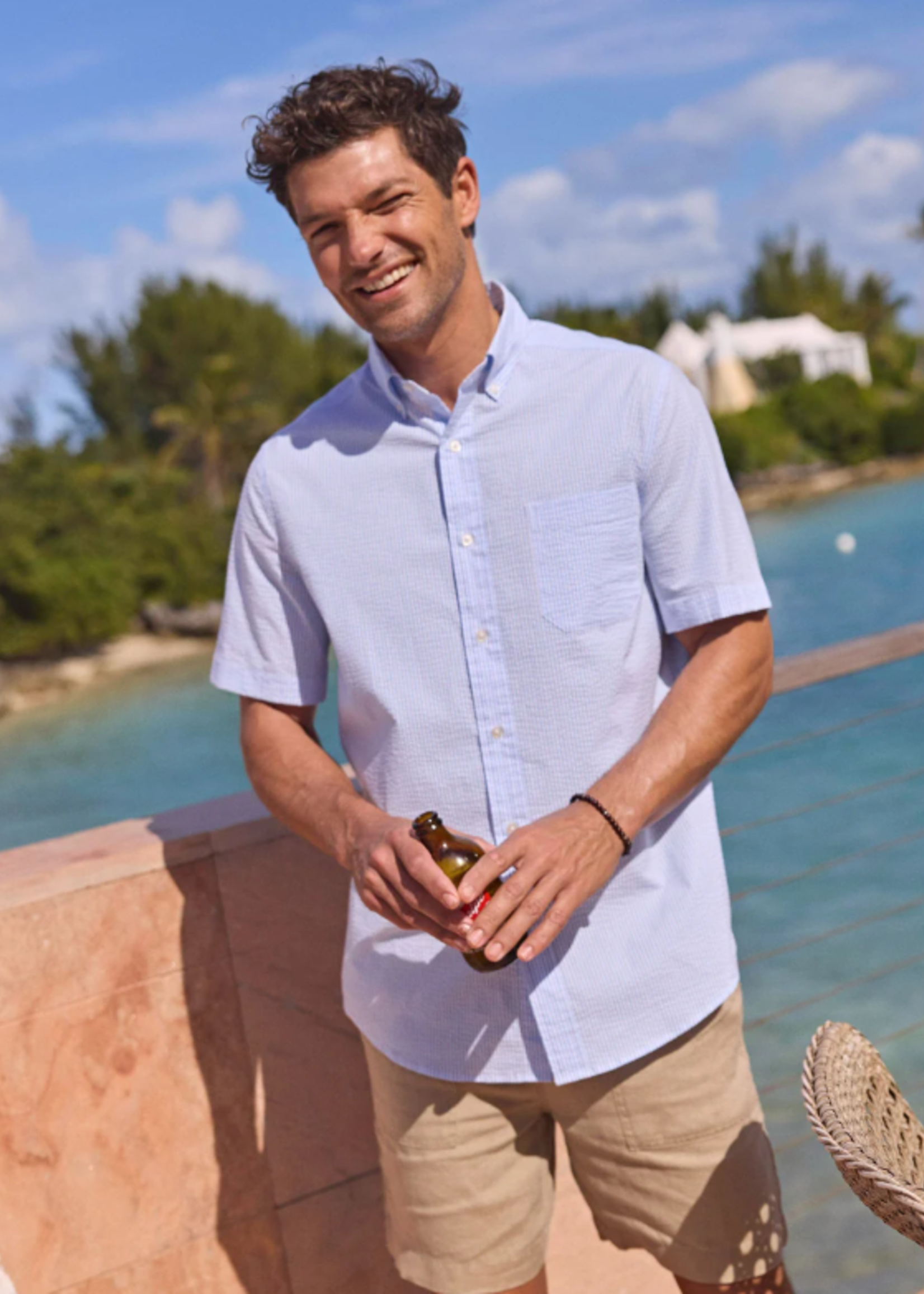 Southern Tide Folly Field Stripe Seersucker s/s Sportshirt