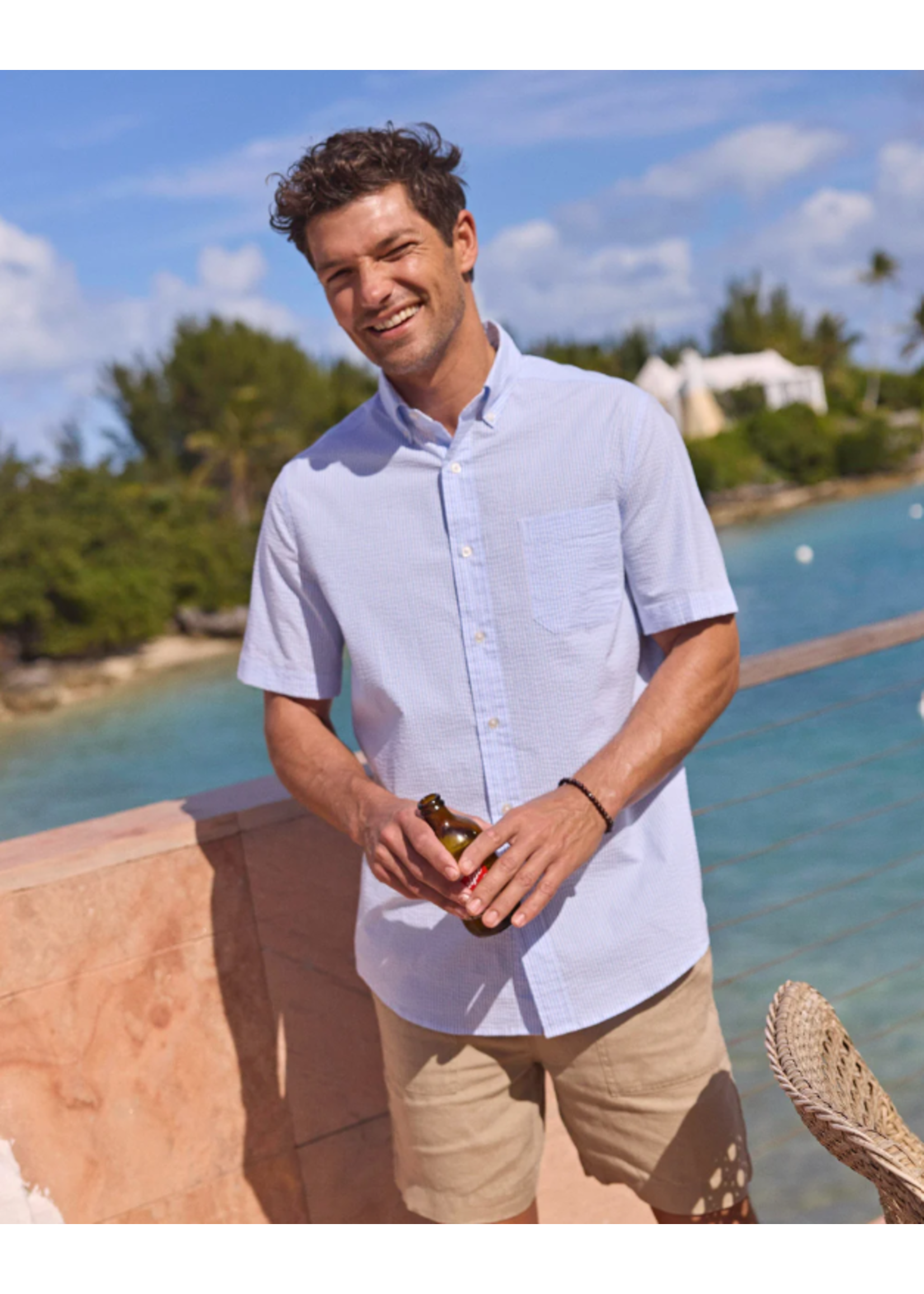 Southern Tide Folly Field Stripe Seersucker s/s Sportshirt