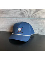 Hinson's Hobbies Golf Embroidered Rope Hat - Blue
