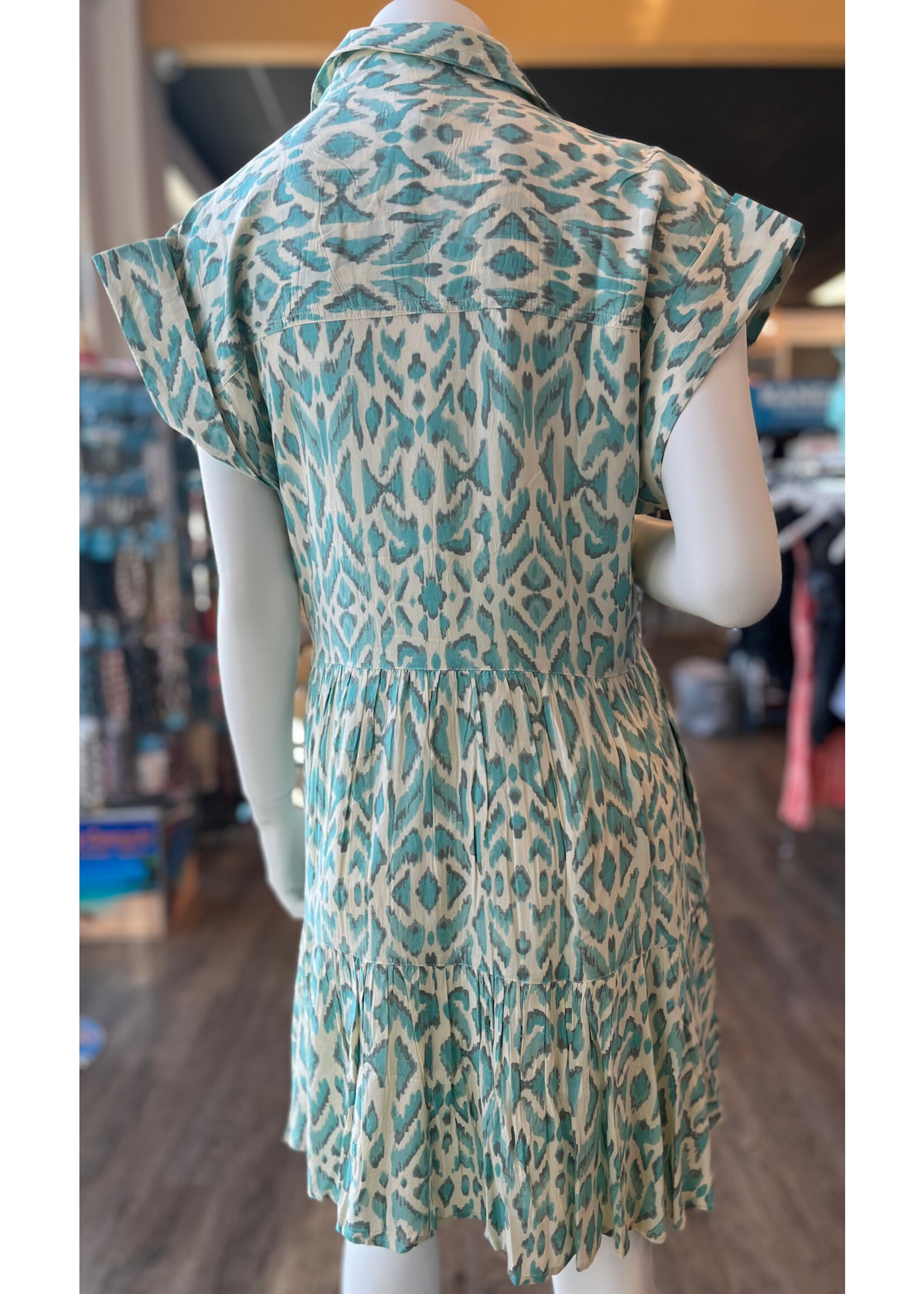 Elan Sleeveless Casablanca Button Down Dress