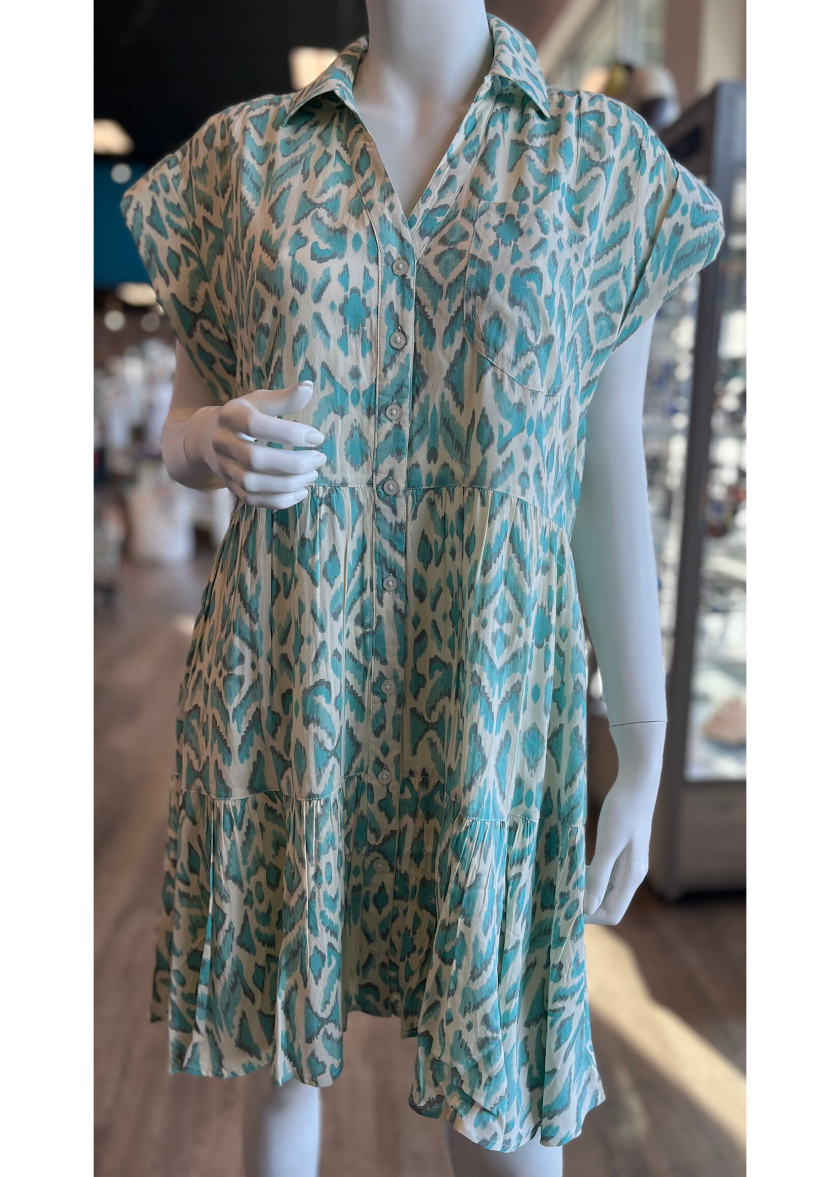Elan Sleeveless Casablanca Button Down Dress