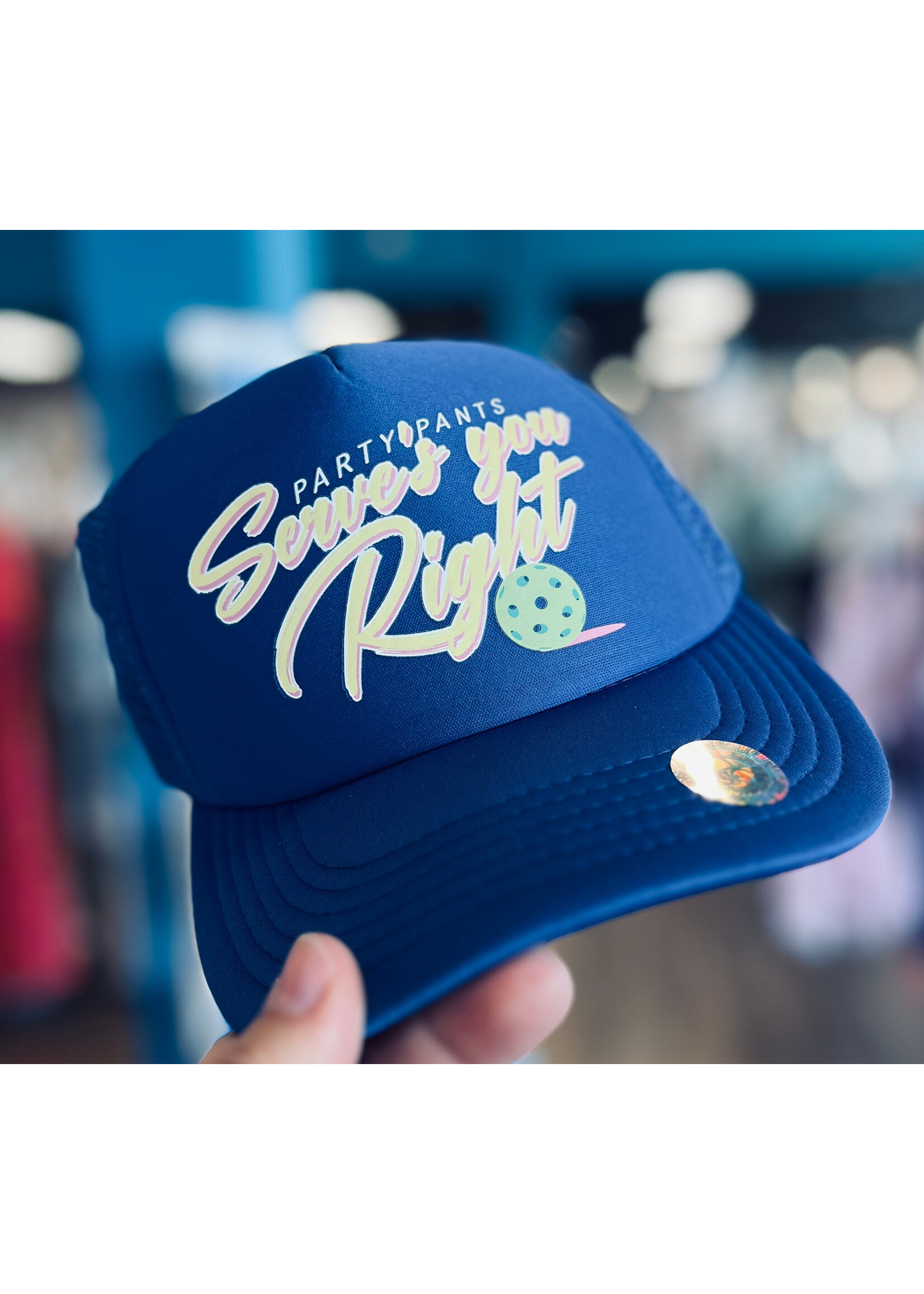 Party Pants Servin' Foam Trucker Hat - Dark Blue