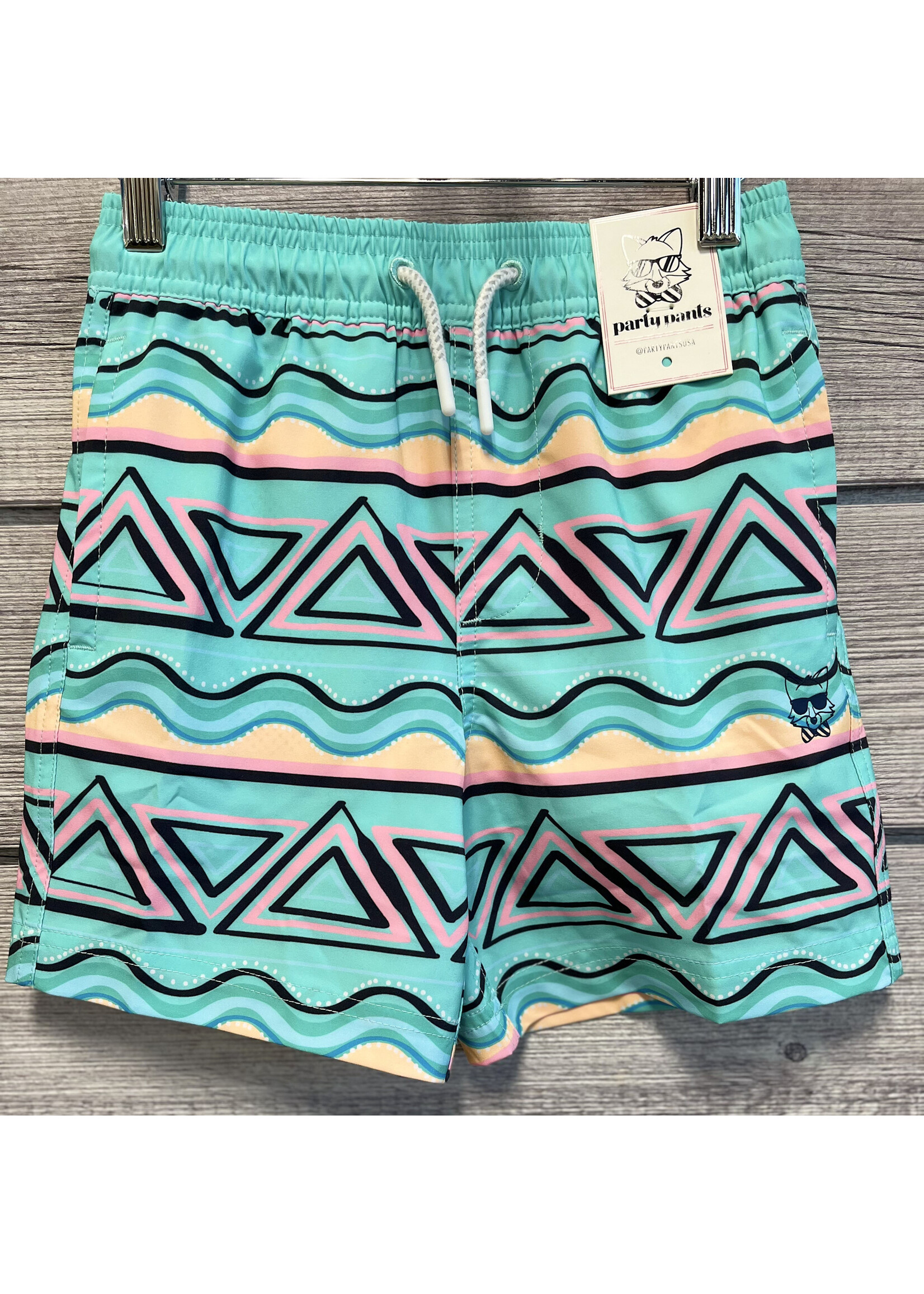Party Pants Fiesta Stripe Boys Swim Trunks