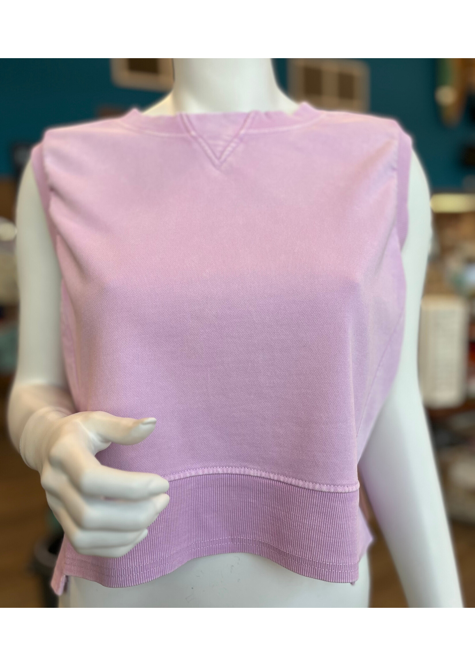Kimberly C Mineral Wash Sleeveless Top