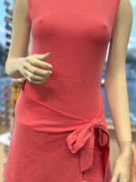 Kimberly C Mineral Wash Wrap Tie Front Dress