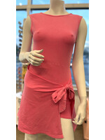 Kimberly C Mineral Wash Wrap Tie Front Dress