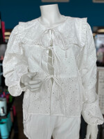 Mable Eyelet Cropped Square Neck Top
