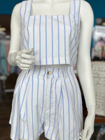 Mable Pin Stripe Crop Top & Shorts Set