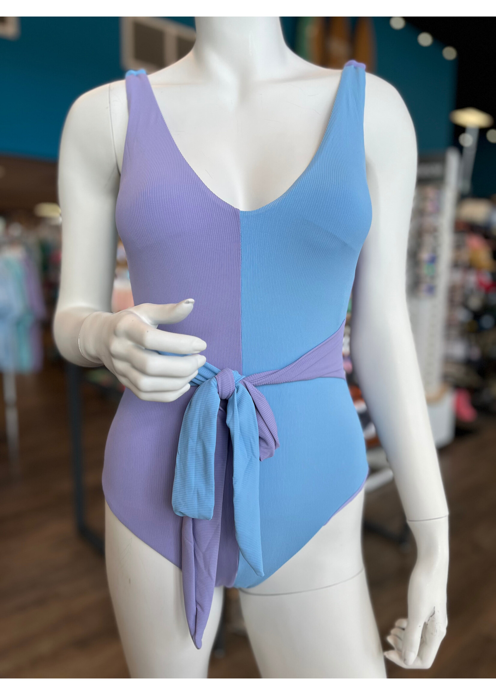 Vanilla Monkey Color Block Two Tone One Piece Swimsuit