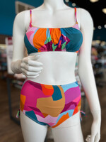Vanilla Monkey Colorful Scoop Top High Waist Bikini Set