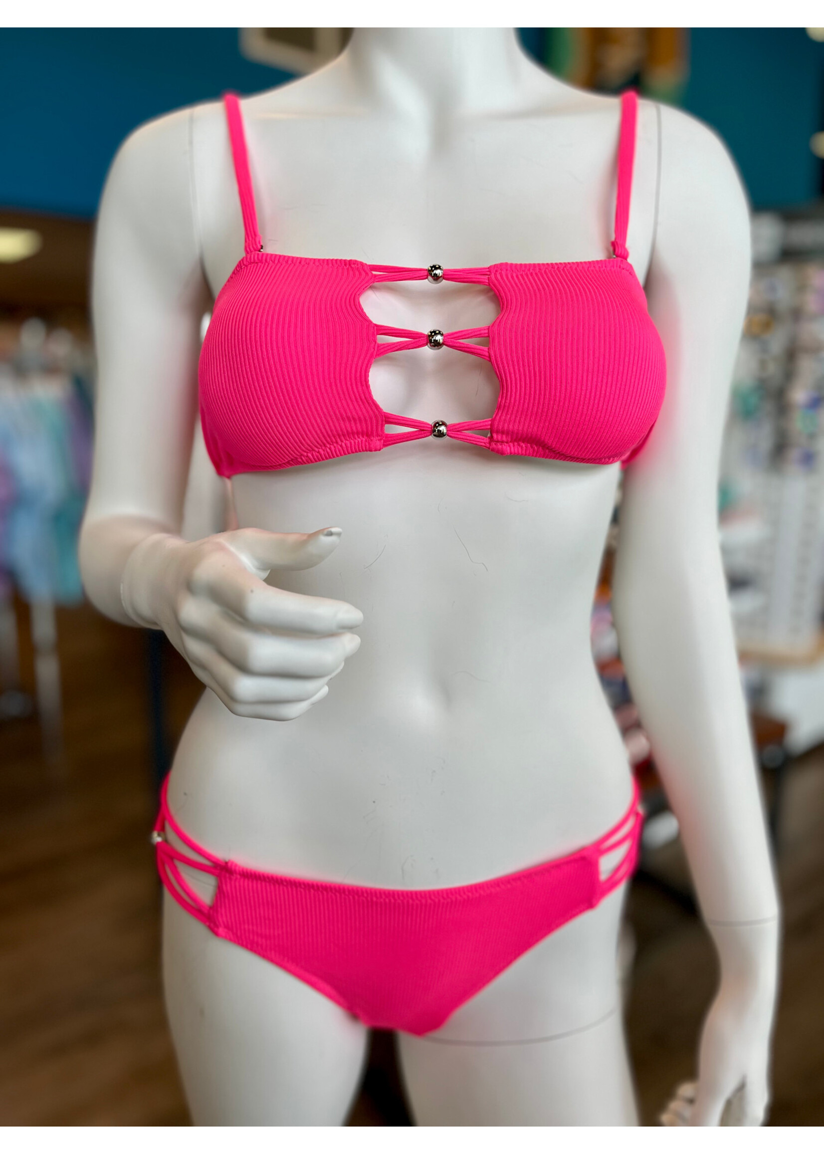 Vanilla Monkey Lace Cut Out Bikini Set