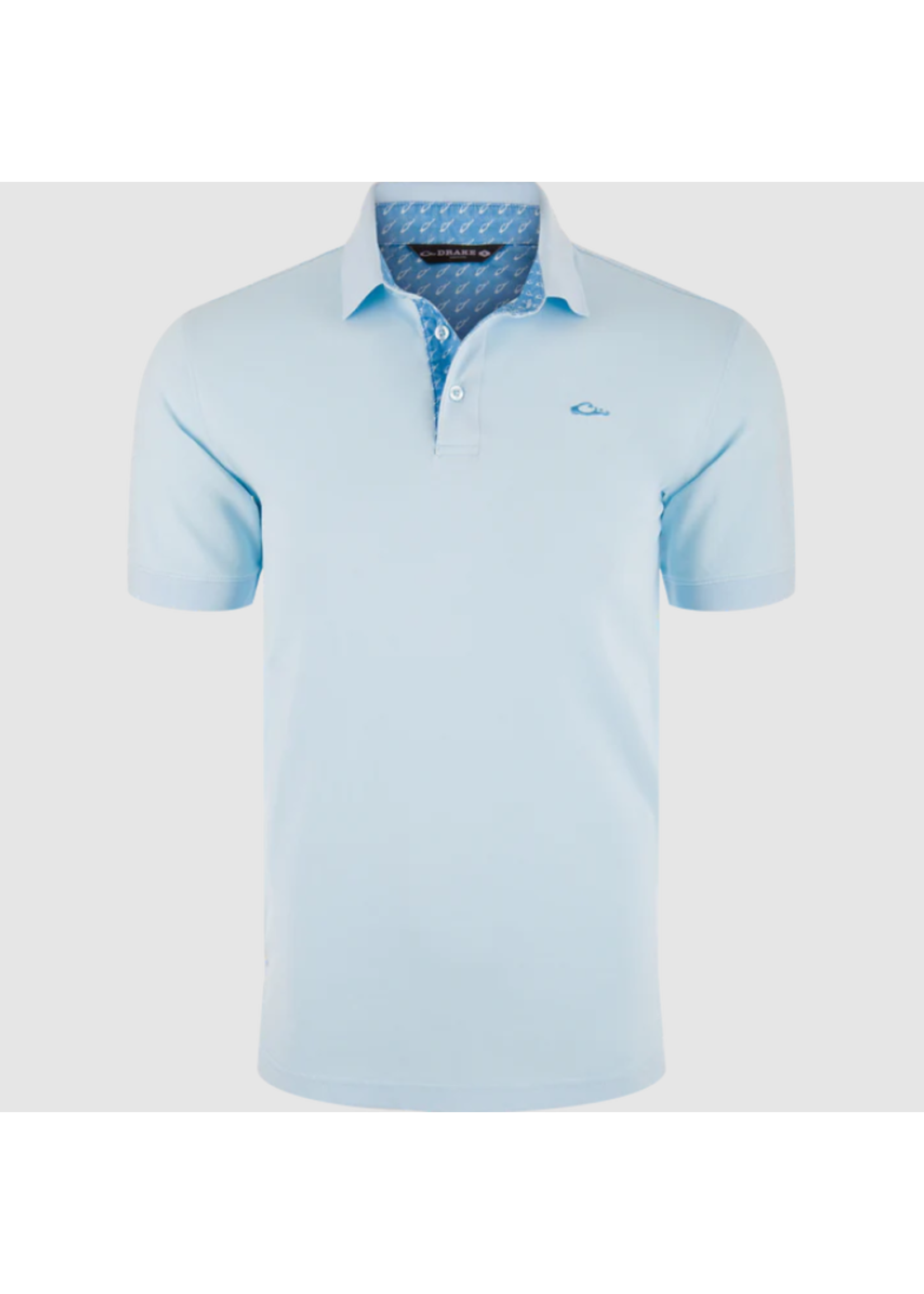 Drake Solid Pique Logo Polo