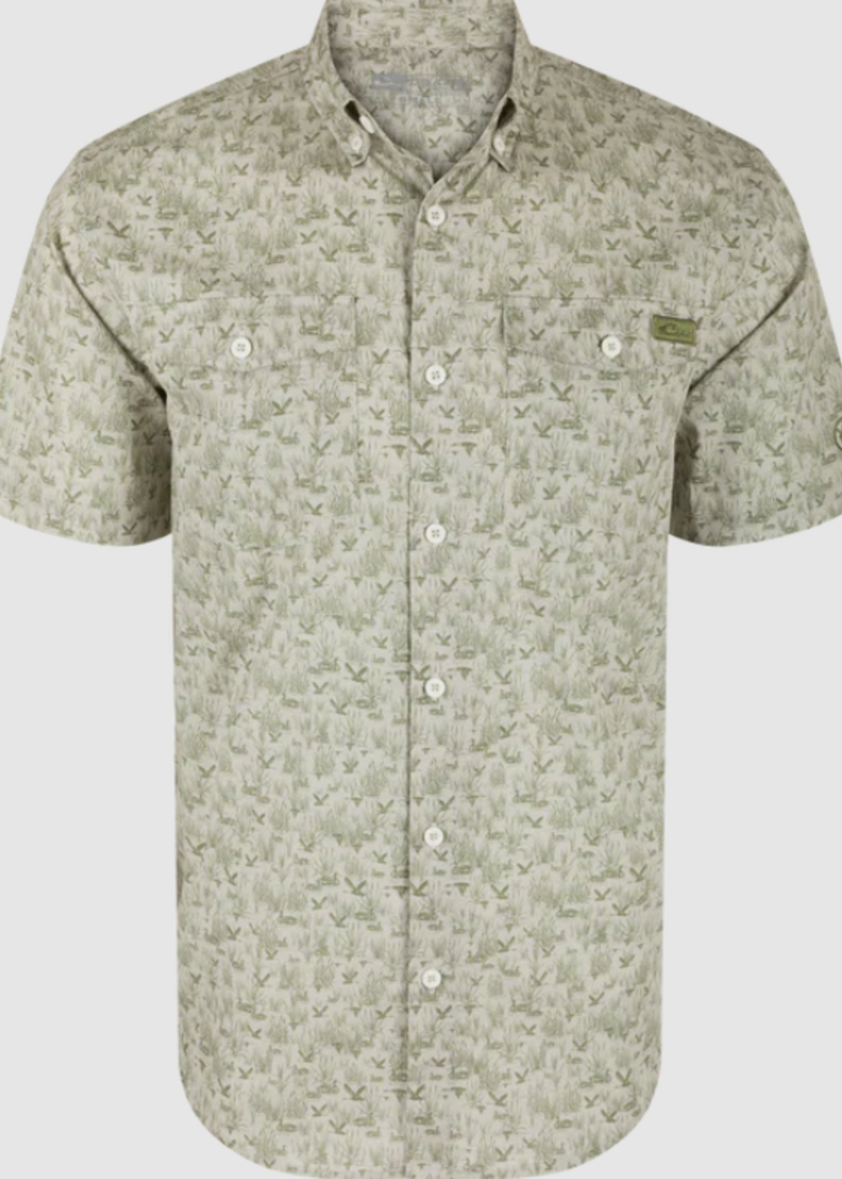 Drake Cotton Marsh Print Short Sleeve Shirt