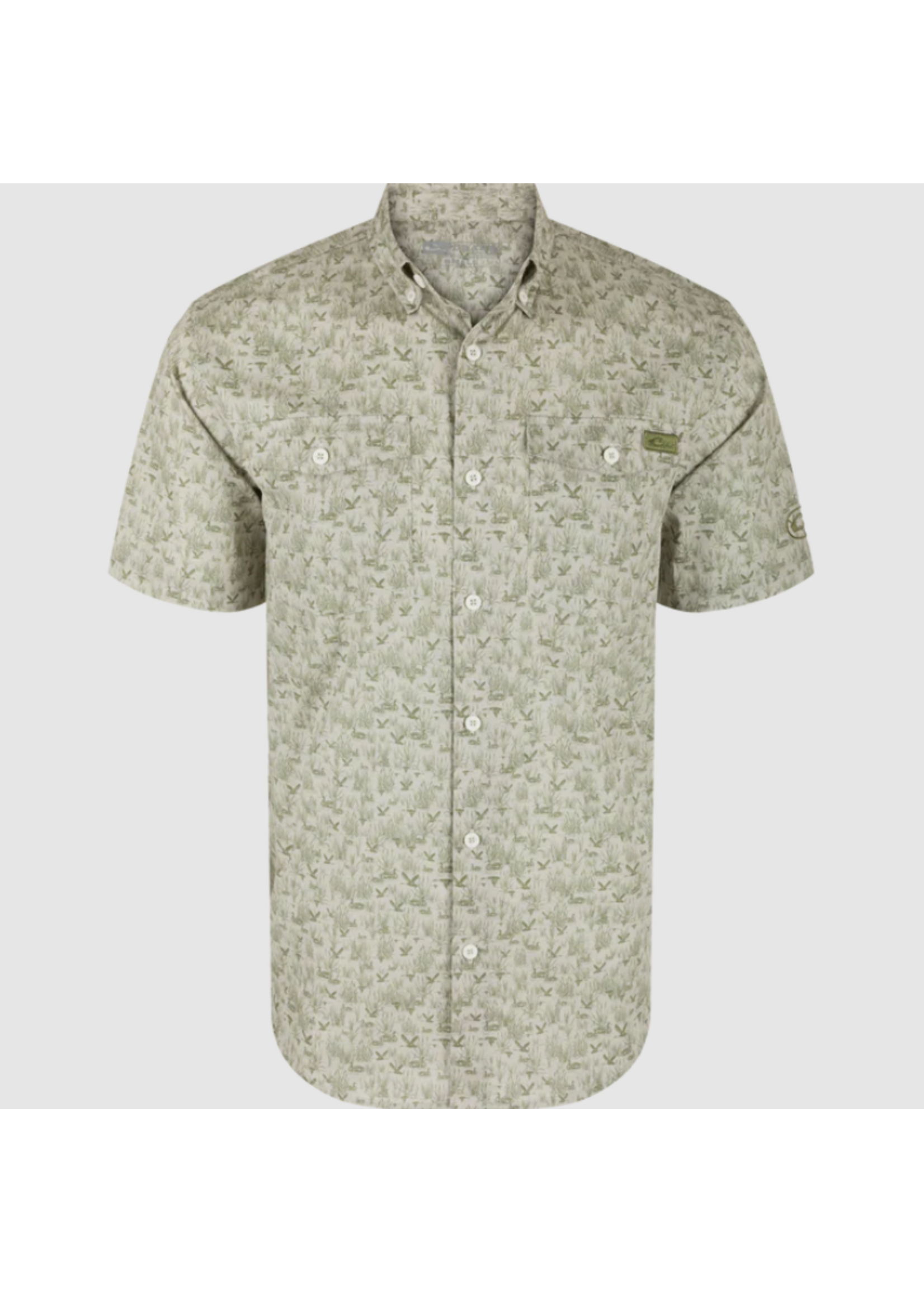 Drake Cotton Marsh Print Short Sleeve Shirt