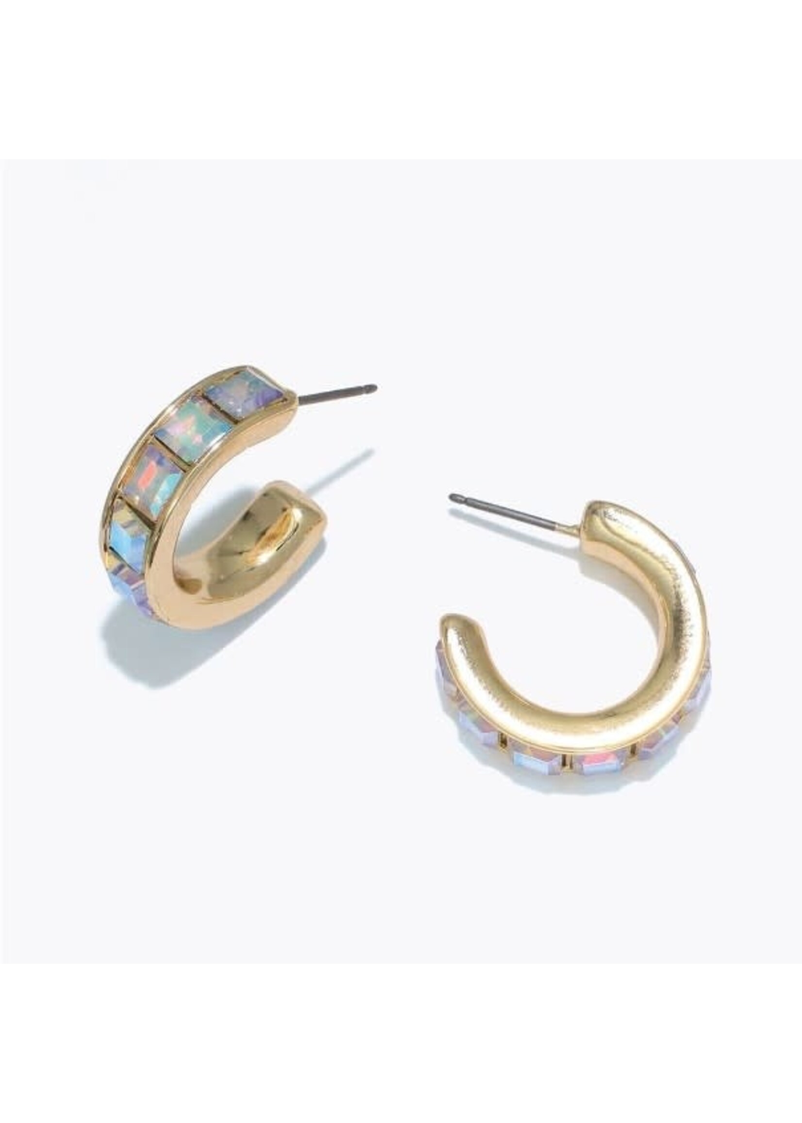 Earring - Crystal Inlay Hoops