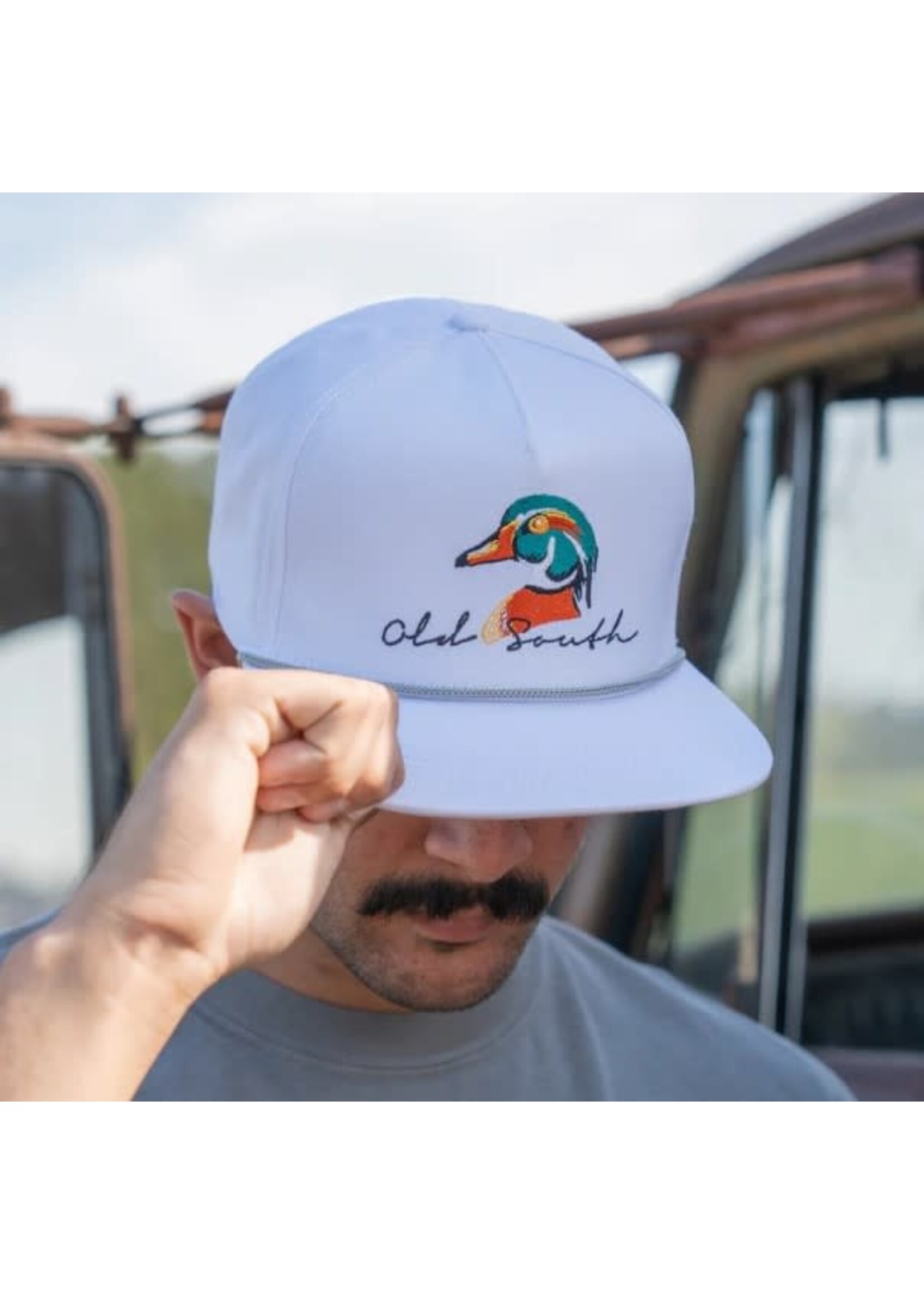 Old South Wood Duck Head Whiteout Hat - White
