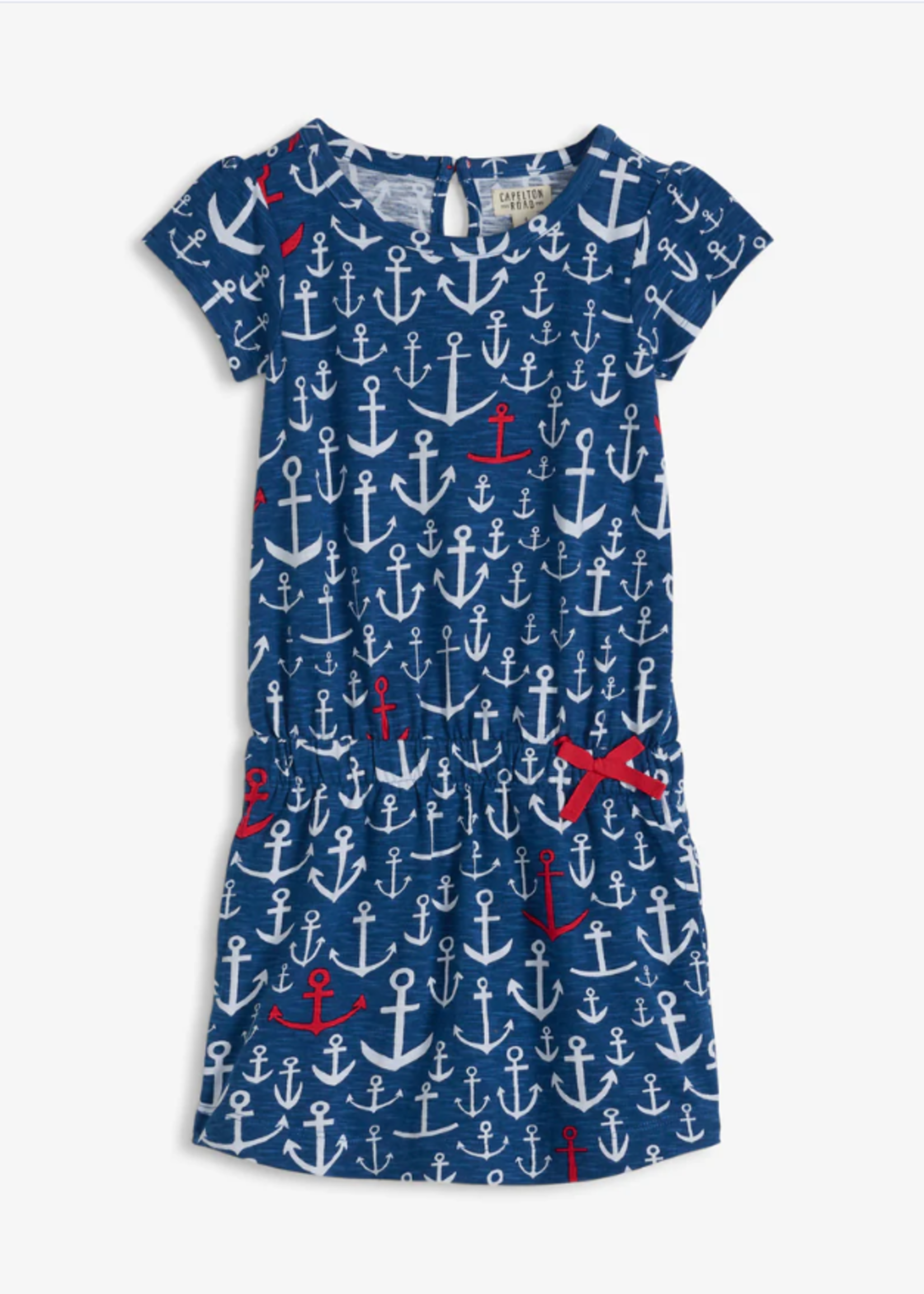 Capelton Road Girls Stacked Anchors T-Shirt Dress