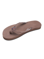 Rainbow Sandals Flirty Braidy - Single Layer Classic Leather 1/2" Narrow Strap with Braid