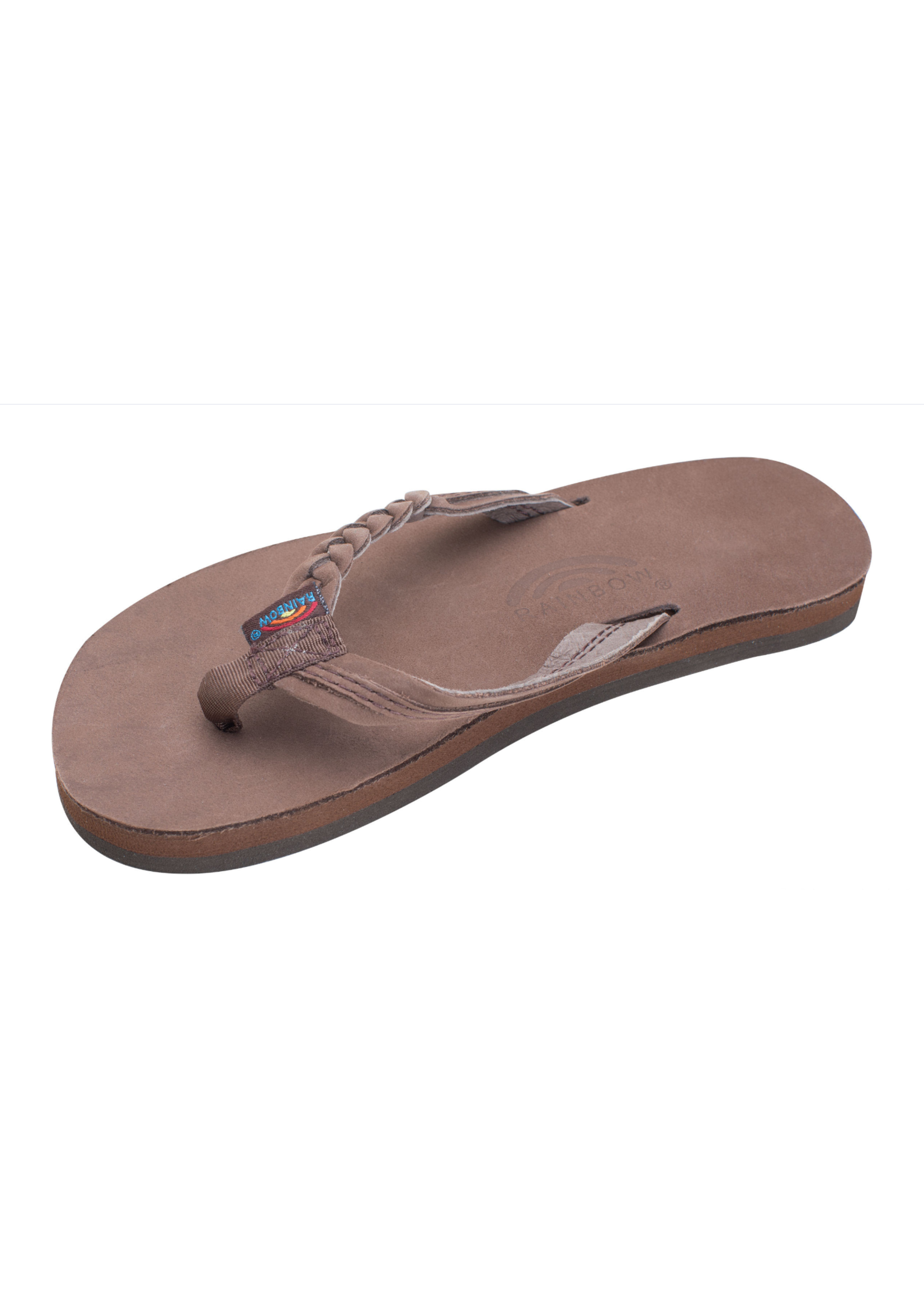 Rainbow Sandals Flirty Braidy - Single Layer Classic Leather 1/2" Narrow Strap with Braid