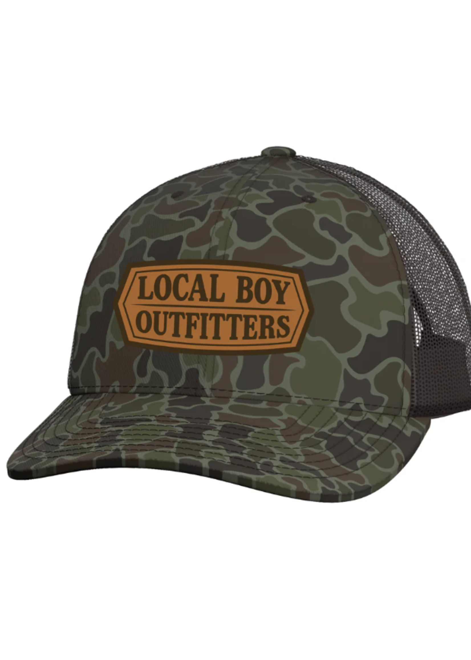 Local Boy Leather Crest Trucker Hat - Localflage OD