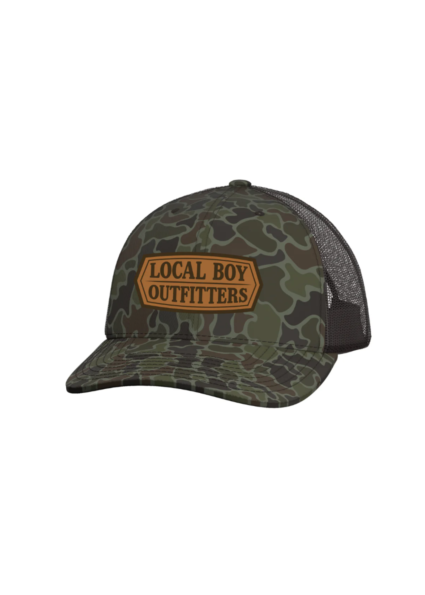 Local Boy Leather Crest Trucker Hat - Localflage OD