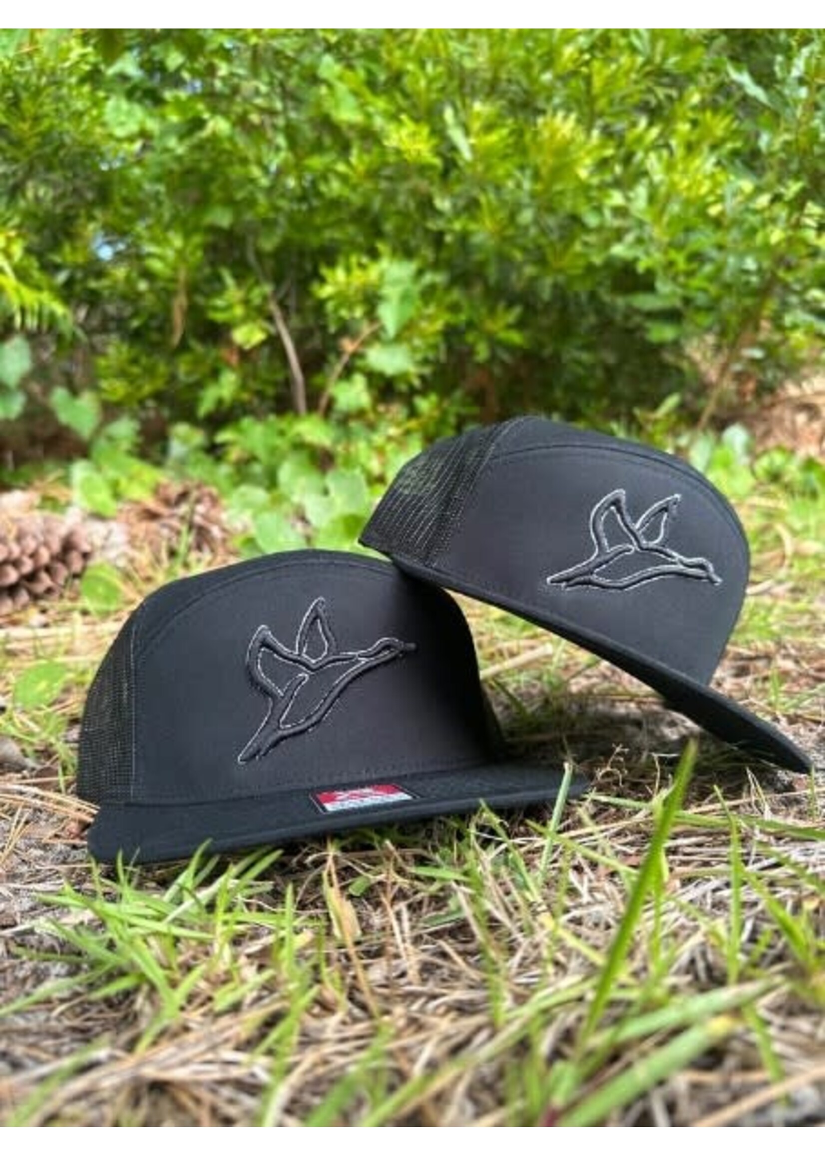 Combat Waterfowl 7 Panel Hat - Black Ghost
