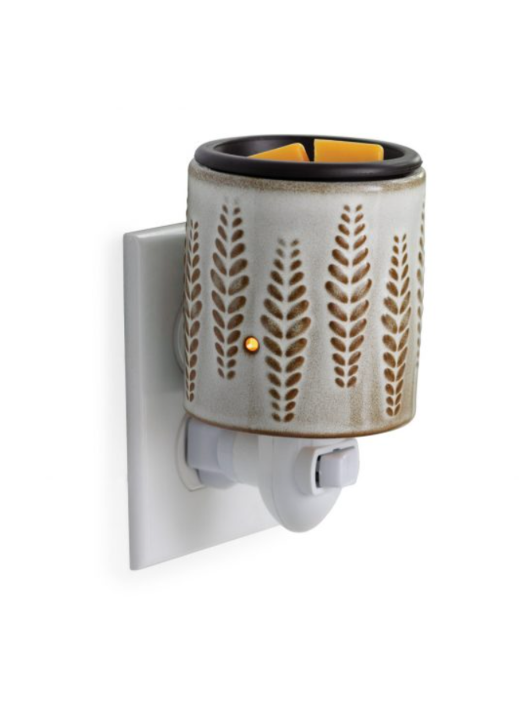 Candle Warmers ETC. Wheat & Ivory Flip Dish Pluggable Fragrance Warmer