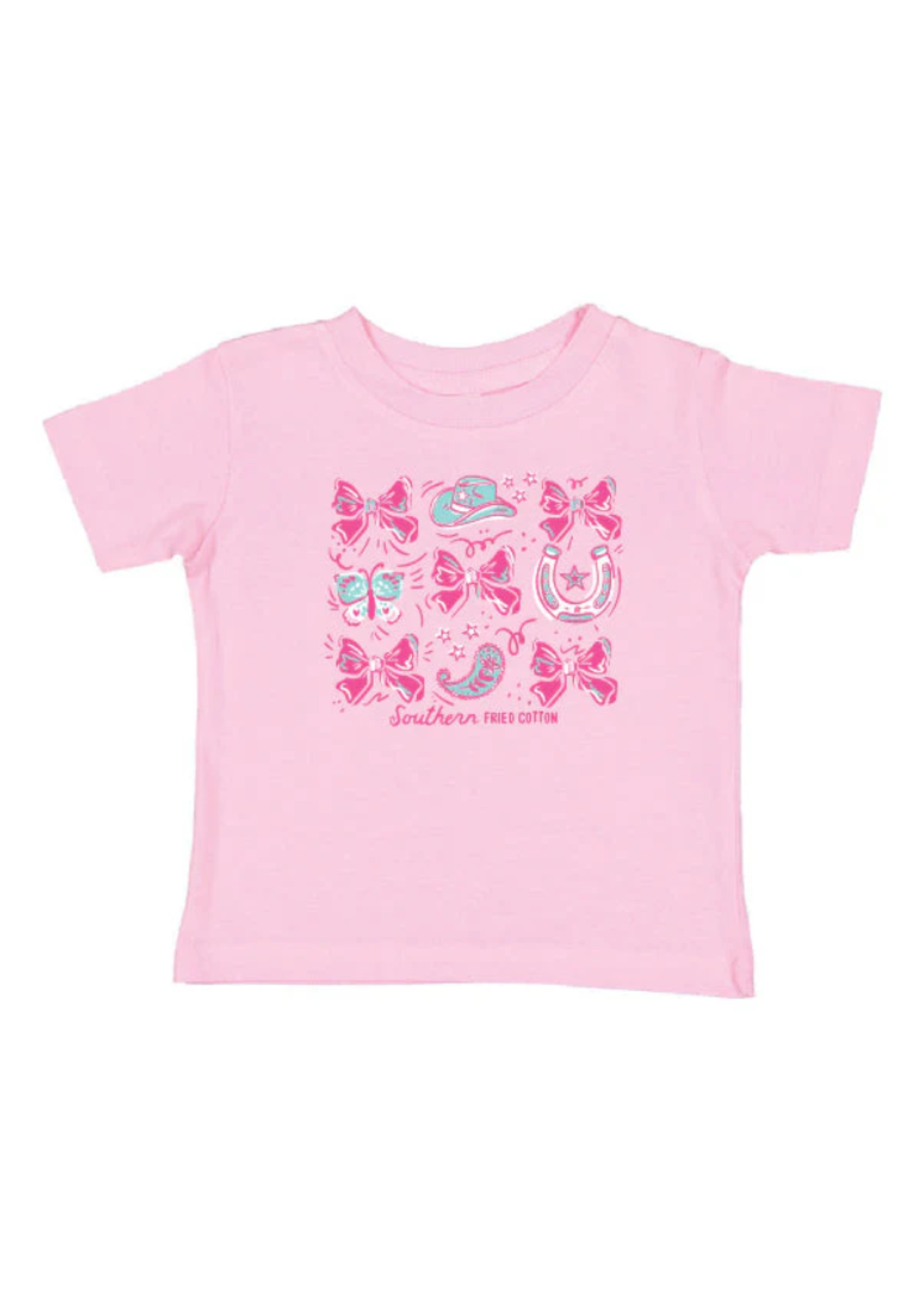 Southern Fried Cotton Toddler Cowgirl Bows Tee